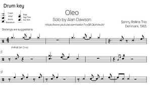 Oleo - Alan Dawson Jazz Drum Solo Transcription