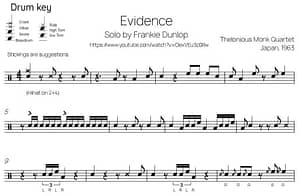 Evidence - Frankie Dunlop Jazz Drum Solo Transcription